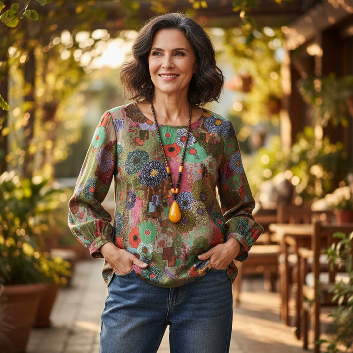 Eveline | Vintage Blouse – Soft Cotton Comfort, Effortless Charm