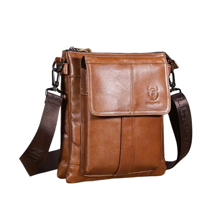Colton | Mini leather shoulder bag with zipper pocket design