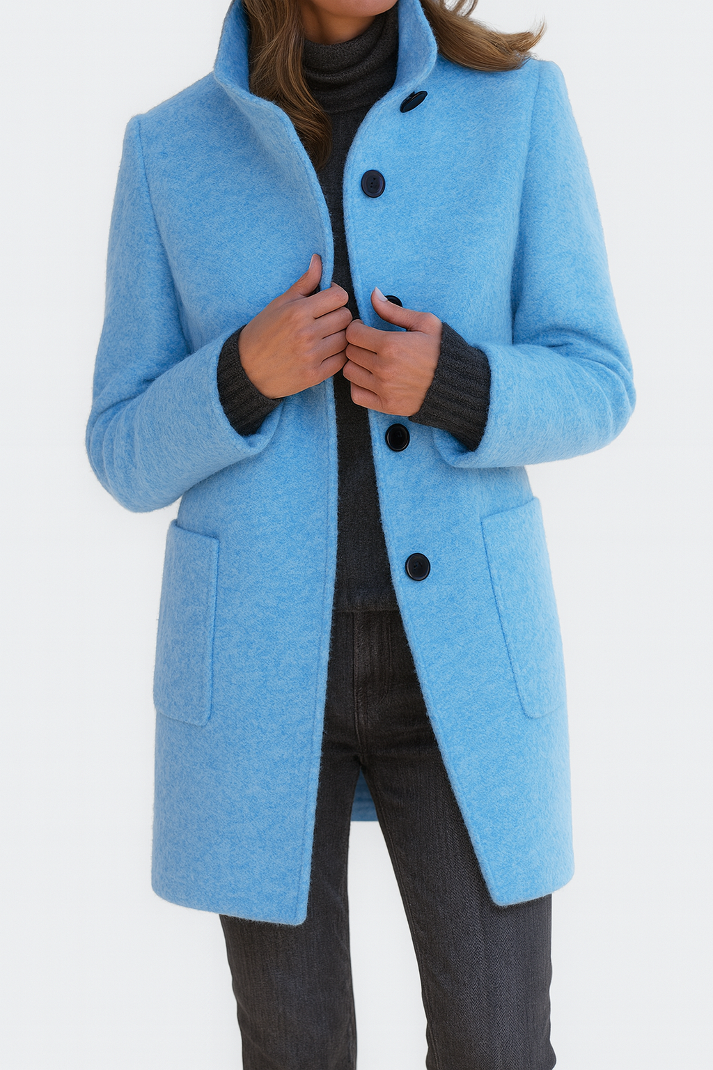 Patty | Jacket with a High Collar Made of Wool Blend