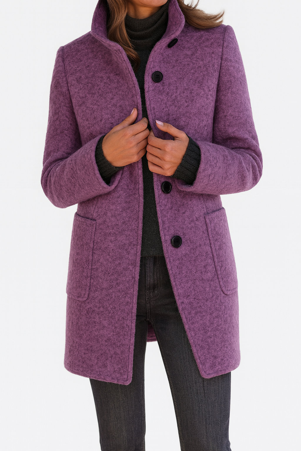 Patty | Jacket with a High Collar Made of Wool Blend