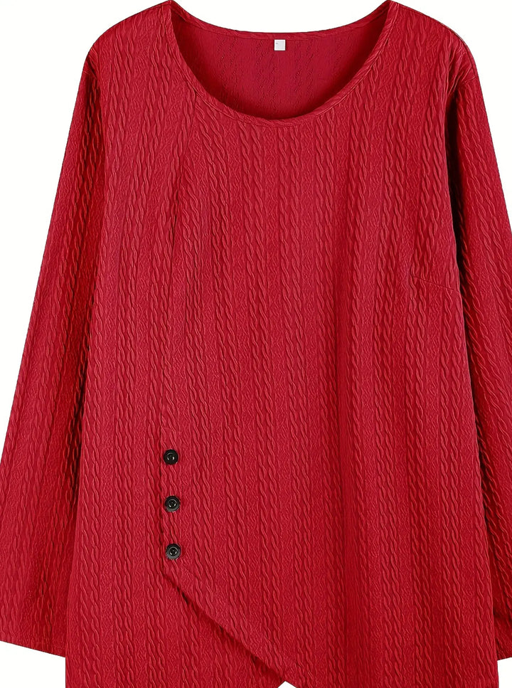 Genevieve | Cozy Knit Asymmetrical Top