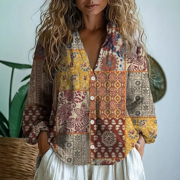 Elaine | Vintage Leaf Blouse