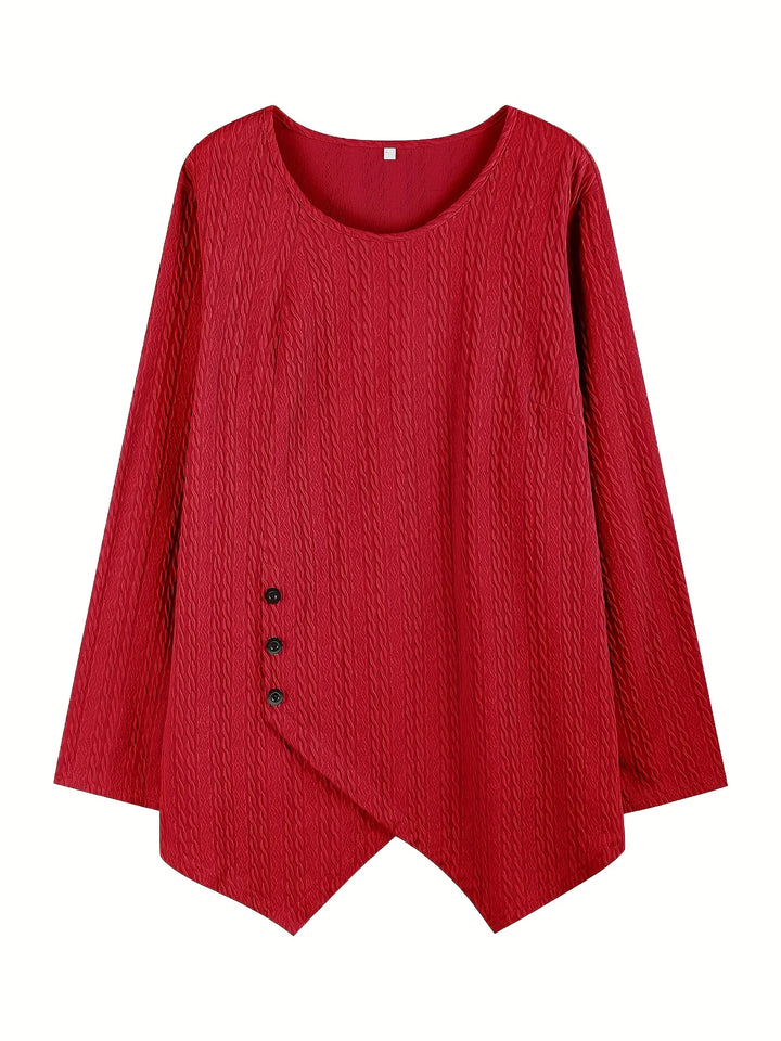 Genevieve | Cozy Knit Asymmetrical Top