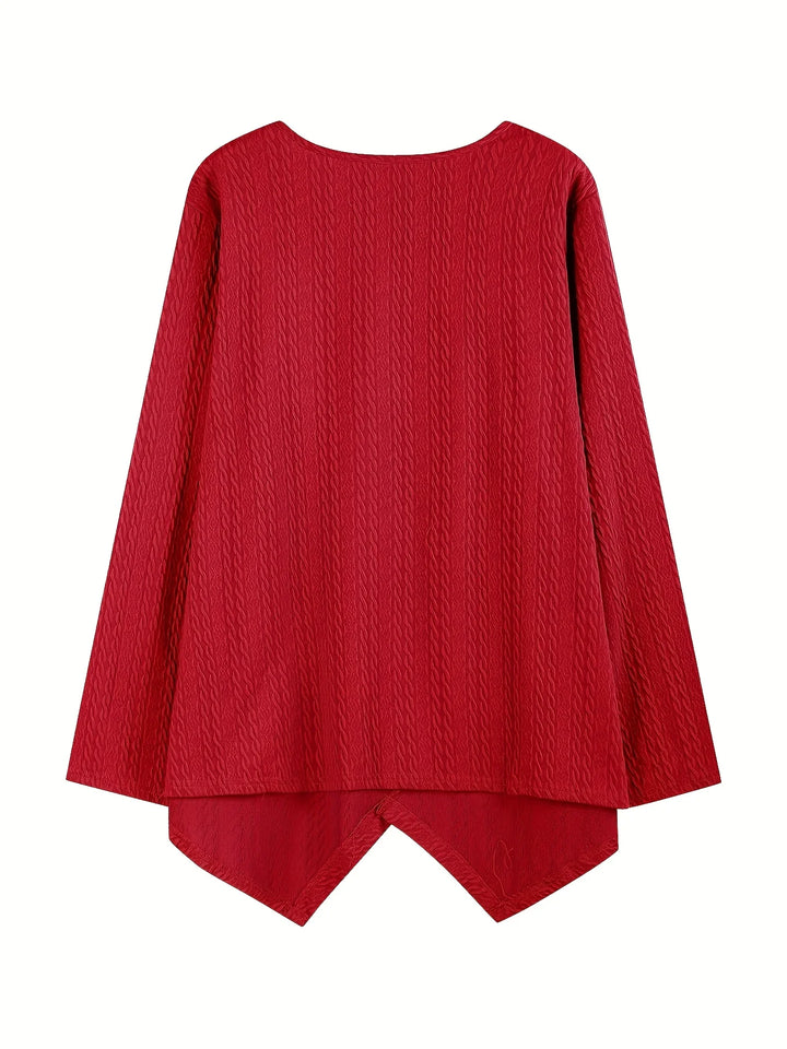 Genevieve | Cozy Knit Asymmetrical Top