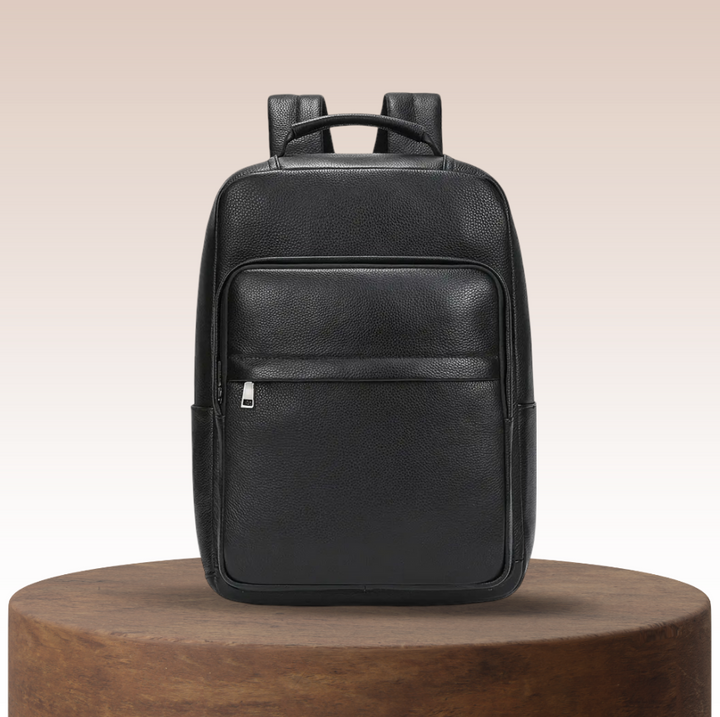 Everett - corkscrew leather laptop backpack