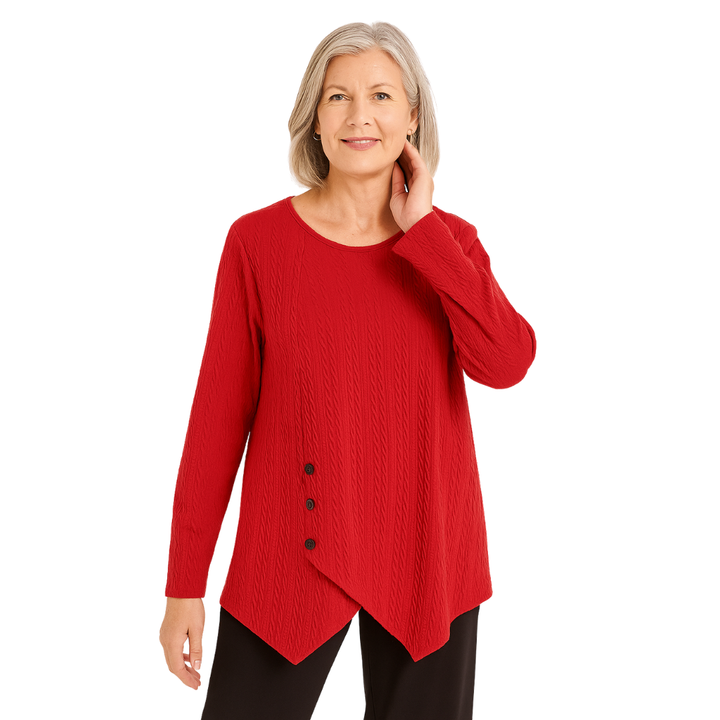 Genevieve | Cozy Knit Asymmetrical Top