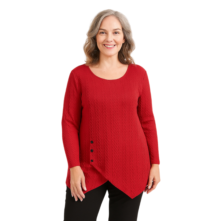 Genevieve | Cozy Knit Asymmetrical Top