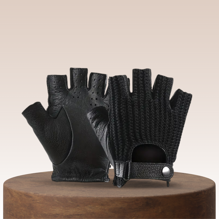 Cillian | fingerless leather driving gloves