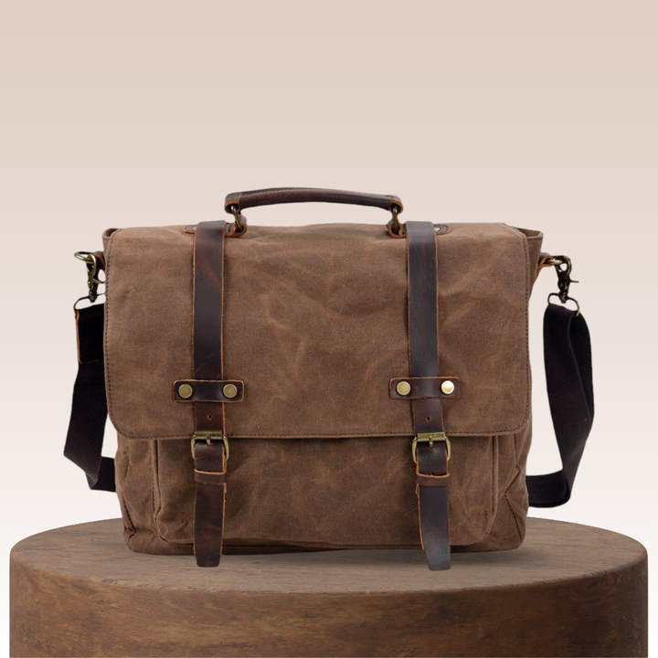 Clark | Vintage Waxed Canvas Brass Bag