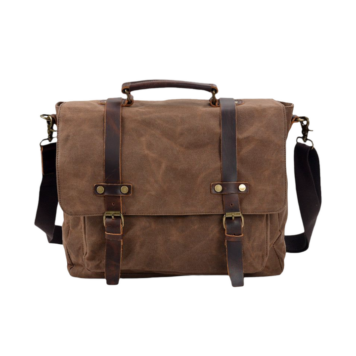 Clark | Vintage Waxed Canvas Brass Bag