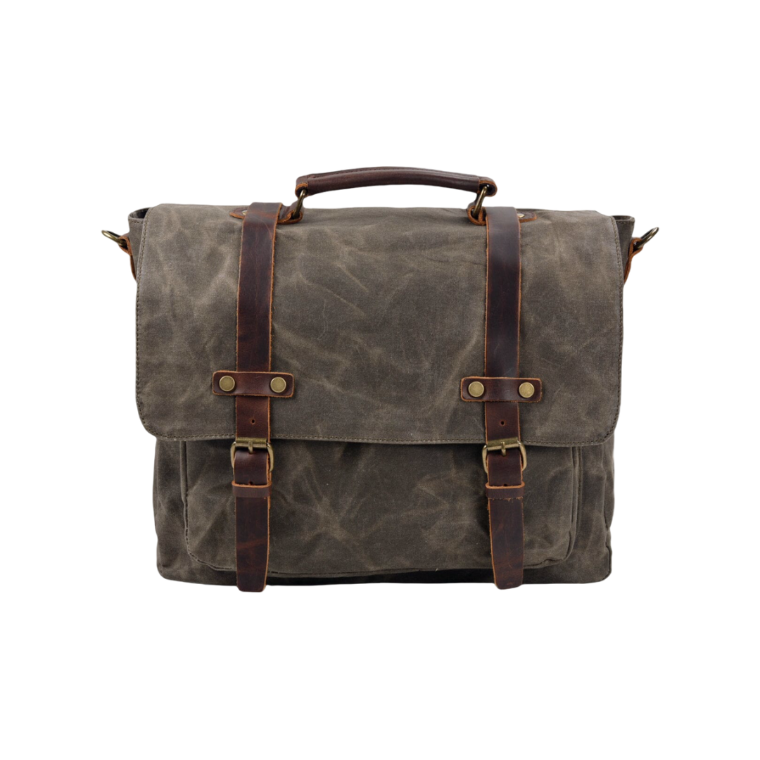 Clark | Vintage Waxed Canvas Brass Bag