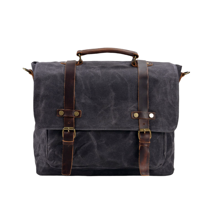 Clark | Vintage Waxed Canvas Brass Bag